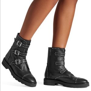 Stuart Weitzman Jesse Lift Studded Combat Boot